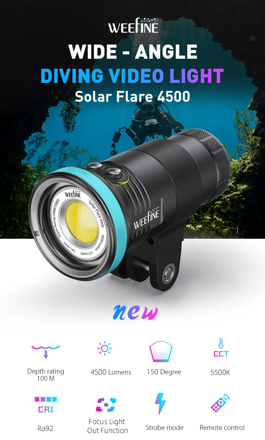 WF102 Solar Flare 4500 Video Light 4