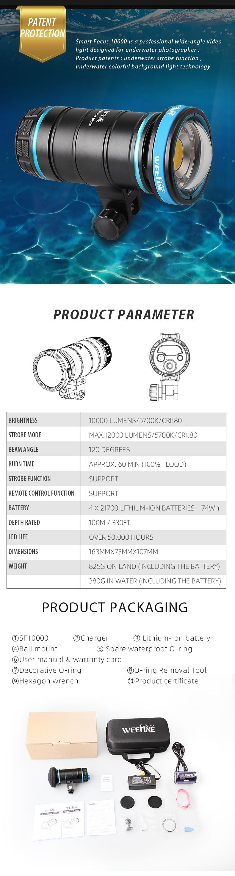 WF074 Smart Focus 10000 Video Light 9