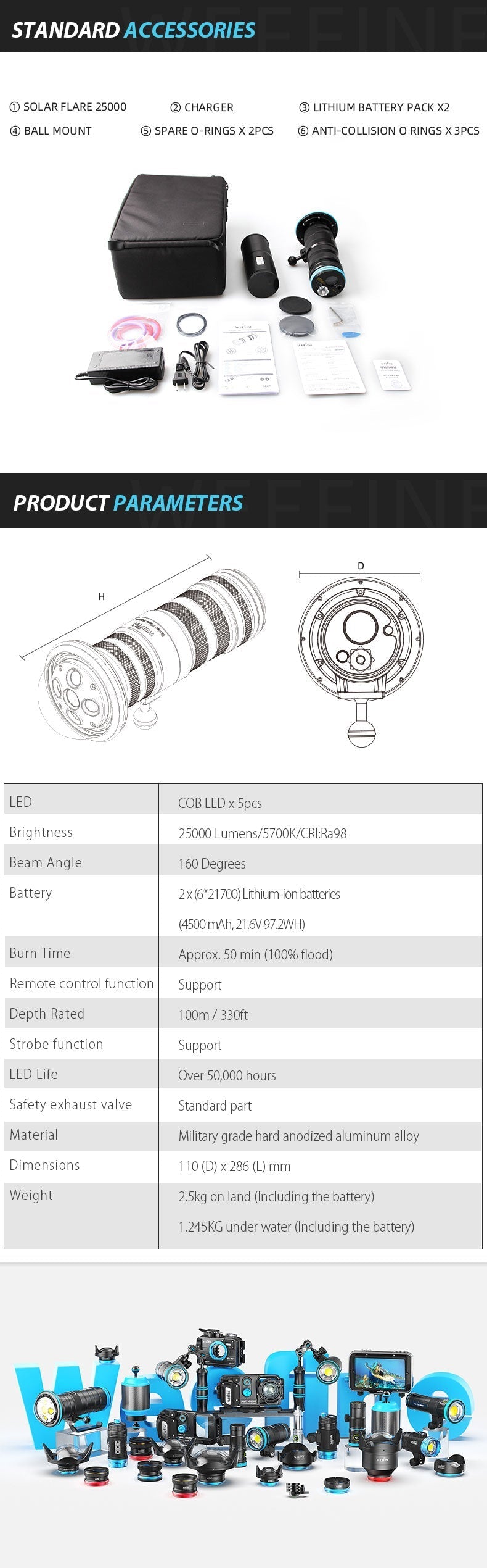 WF075 Solar Flare 25000 Video Light 10